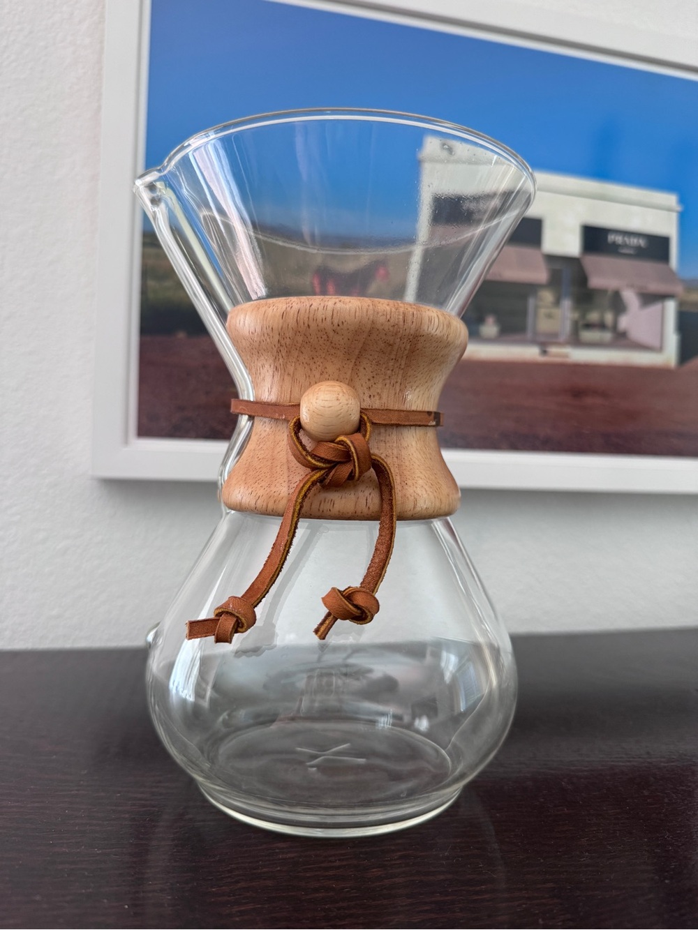 Chemex 6-CupGlass Pour-Over Coffee with Wooden Collar and Leather Tie - Brown